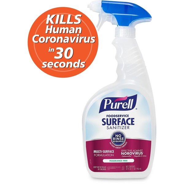 Foodservice Surface Sanitizer, 32oz. Trigger Spray Bottle, PK6