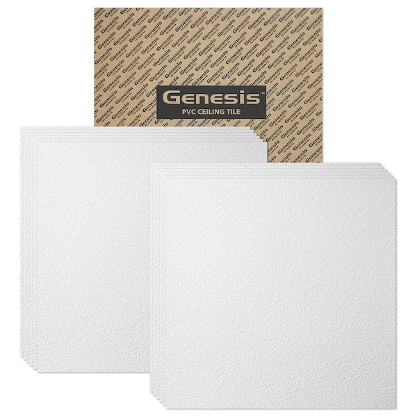 Stucco Pro Ceiling Tile, 24 in W x 24 in L, 12 PK