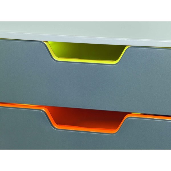 Desktop Storag, 4 Drawere Box, Gray/Multi