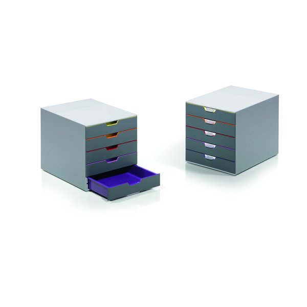 Desktop Storag, 5 Drawere Box, Gray/Multi