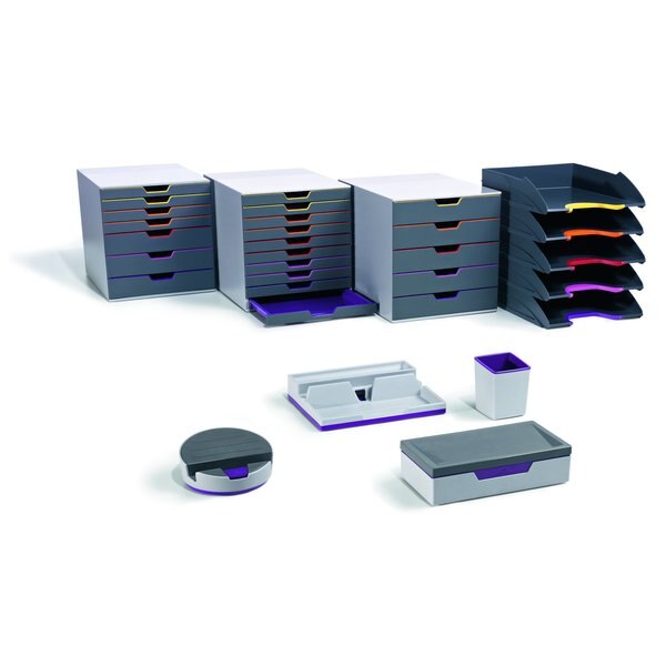 Desktop Storag, 5 Drawere Box, Gray/Multi