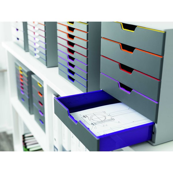 Desktop Storag, 5 Drawere Box, Gray/Multi
