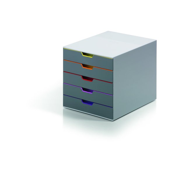 Desktop Storag, 5 Drawere Box, Gray/Multi