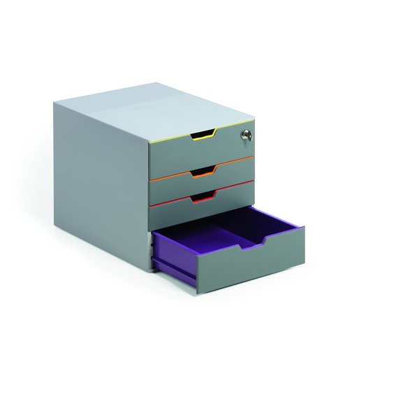 Desk Storage, 4 Drawer Box Locks Top Draw