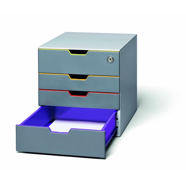 Desk Storage, 4 Drawer Box Locks Top Draw