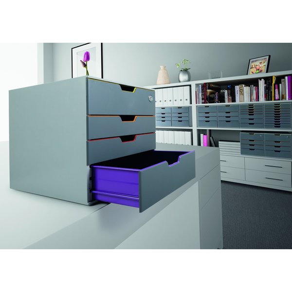 Desk Storage, 4 Drawer Box Locks Top Draw