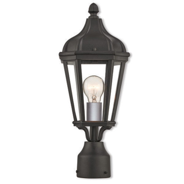 Morgan 1 Light Textured Black Outdoor Post Top Lantern