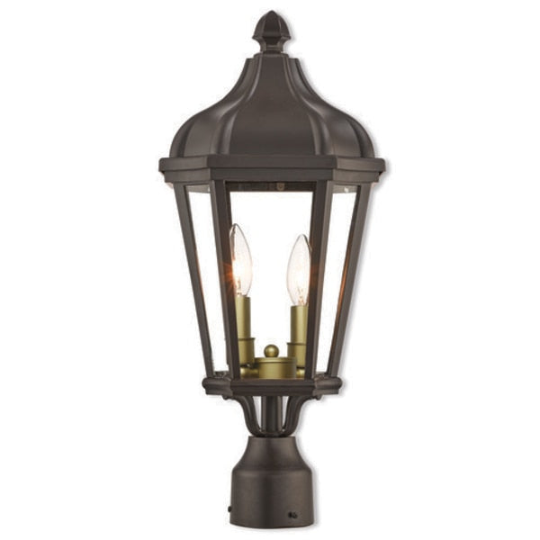 Morgan 2 Light Bronze Outdoor Post Top Lantern
