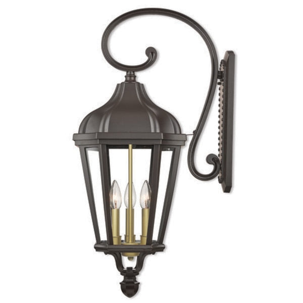 Morgan 3 Light Bronze Outdoor Wall Lante