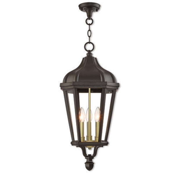 Morgan 3 Light Bronze Outdoor Pendant Lantern