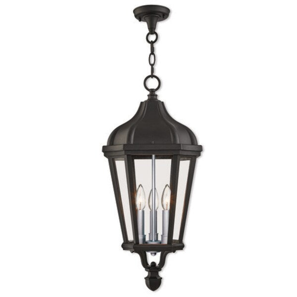 Morgan 3 Light Textured Black Outdoor Pendant Lantern