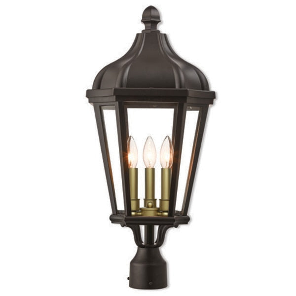 Morgan 3 Light Bronze Outdoor Post Top Lantern