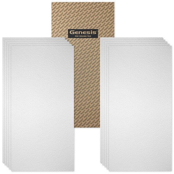 Stucco Pro Ceiling Tile, 48 in W x 24 in L, 10 PK