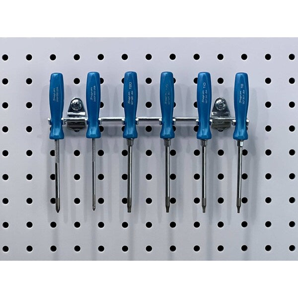 8-1/8 In. W Steel Multi-Prong Tool/Wrench Holder for 1/8 In. and 1/4 In. Pegboard 5 Pack