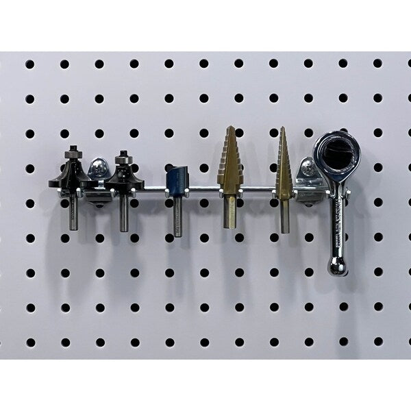 8-1/8 In. W Steel Multi-Prong Tool/Wrench Holder for 1/8 In. and 1/4 In. Pegboard 5 Pack