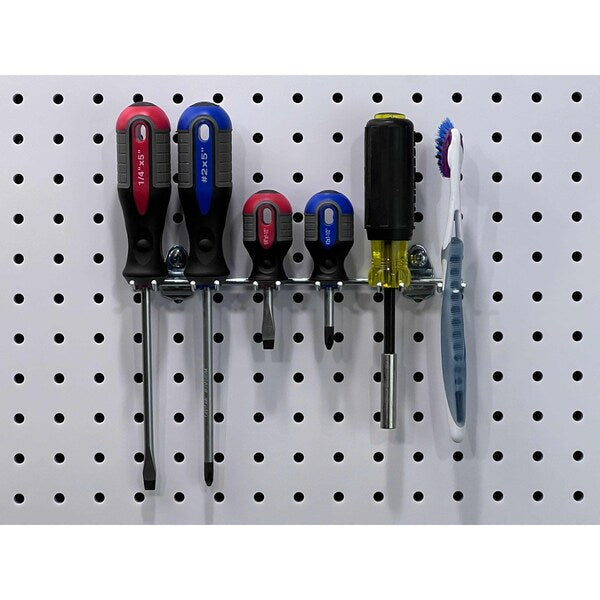 8-1/8 In. W Steel Multi-Prong Tool/Wrench Holder for 1/8 In. and 1/4 In. Pegboard 5 Pack