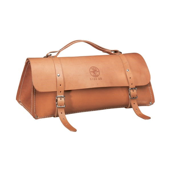 Wide-Mouth Tool Bag, Extra Heavy Duty Leather, 1 Pockets, Brown