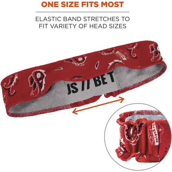 Headband, Red, One Size, Terrycloth