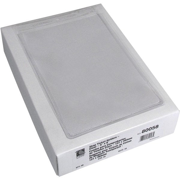 Shop Ticket Holder, Vinyl, Clear, 5x8