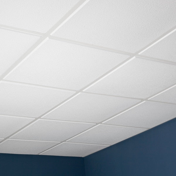 Stucco Pro Ceiling Tile, 24 in W x 24 in L, 12 PK