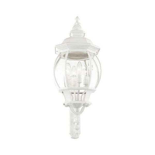 Textured WhiteOutdoorWall Lantern, 4 Ligh