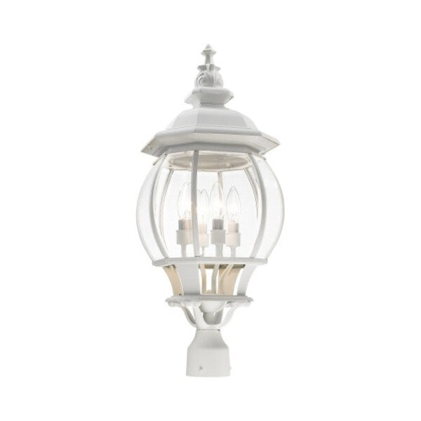 Textured WhiteOutdoor Post Top Lantern, 4