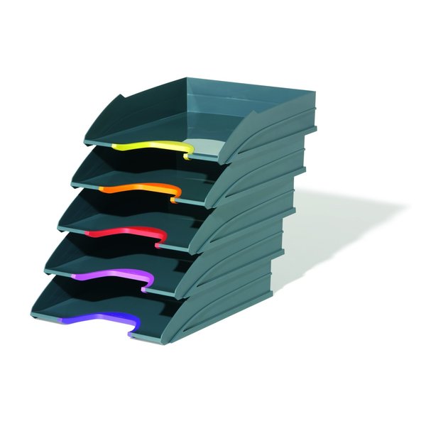 Letter Tray Set, Gray/Multicolor