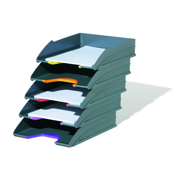 Letter Tray Set, Gray/Multicolor