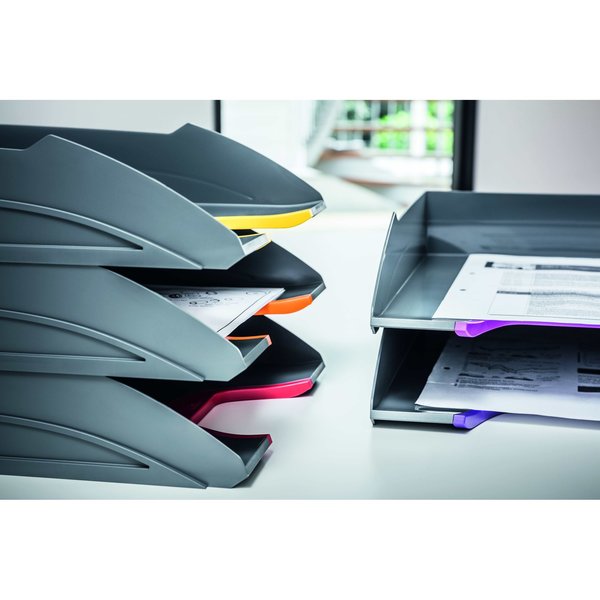 Letter Tray Set, Gray/Multicolor