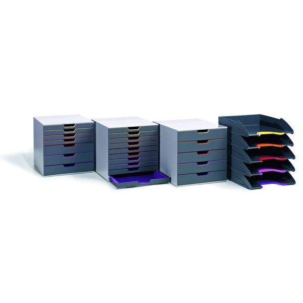 Letter Tray Set, Gray/Multicolor