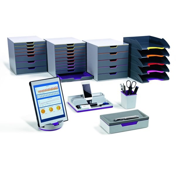 Letter Tray Set, Gray/Multicolor