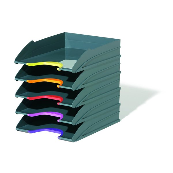 Letter Tray Set, Gray/Multicolor