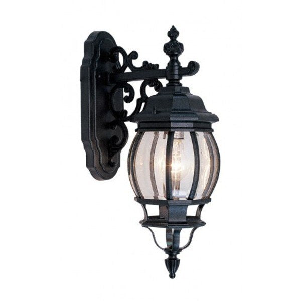 Textured BlackOutdoorWall Lantern, 1 Ligh