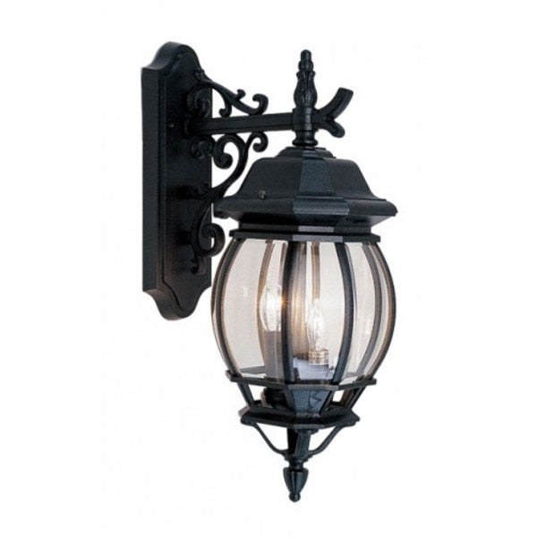 Textured BlackOutdoorWall Lantern, 3 Ligh