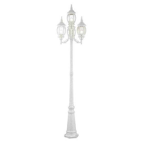Textured WhiteOutdoor Post Light, 4 Light