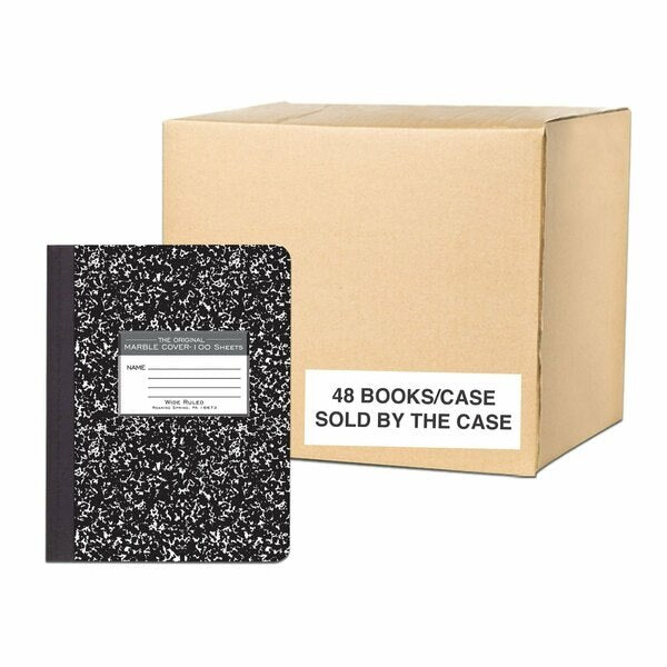 Case of Black Marble Comp Notebooks, Wide Ruled, 100 sht, 15# White Paper, 9.75