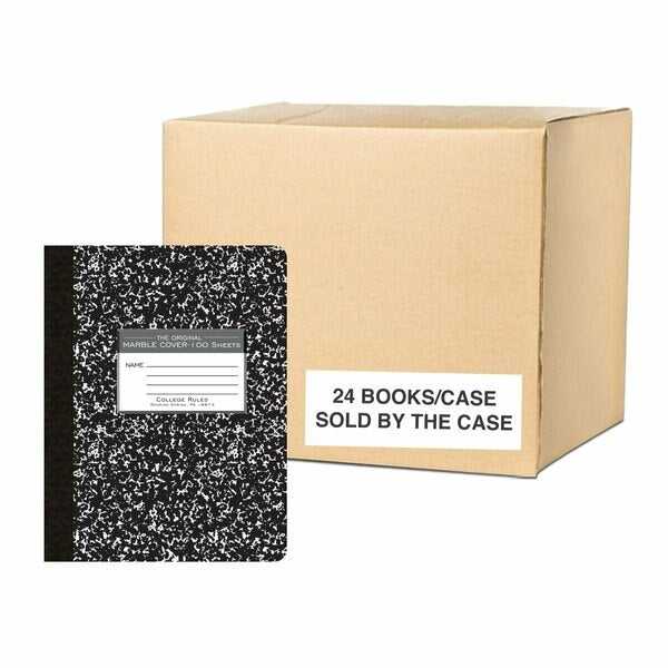 Case of Black Marble Comp Notebooks, College Ruled, 100 sht, 15# Paper, 9.75