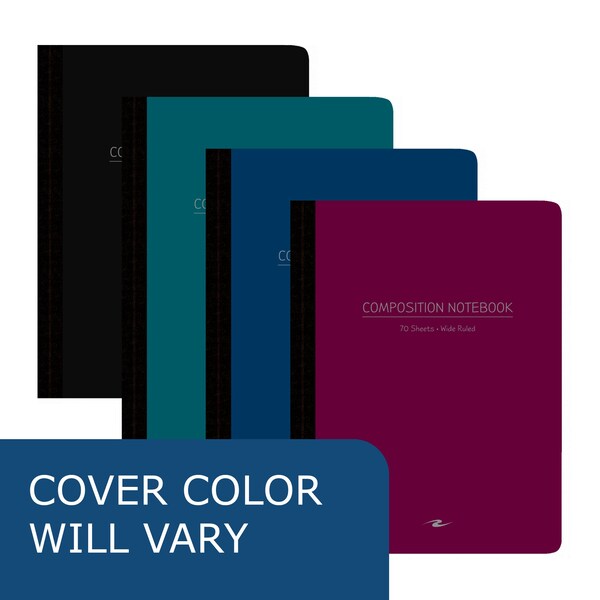 Case of Assorted Color Poly Flex Comp Notebooks, Wide Ruled, 70 sht, 9.75