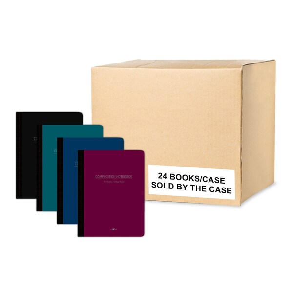 Case of Assorted Color Poly Flex Comp Notebooks, College Ruled, 70 sht, 9.75