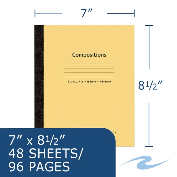 Case of Composition Notebooks, Wide Ruled, 48 Sheets per Book, 8.5