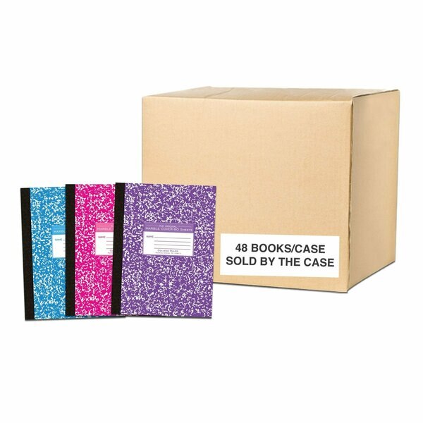 Case of Assorted Marble Comp Notebook, College Ruled, 80 sht, Oversized 10.25