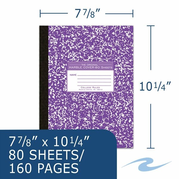 Case of Assorted Marble Comp Notebook, College Ruled, 80 sht, Oversized 10.25