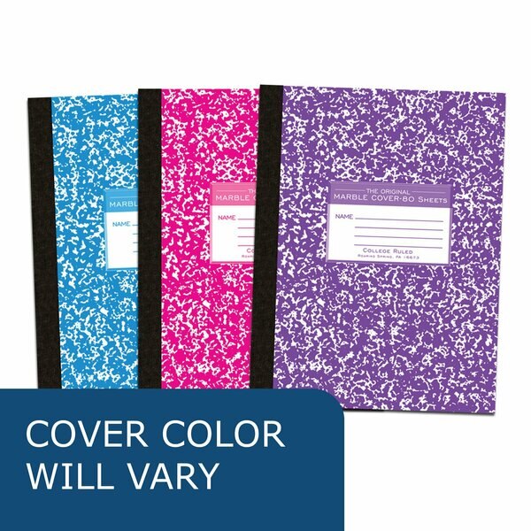 Case of Assorted Marble Comp Notebook, College Ruled, 80 sht, Oversized 10.25
