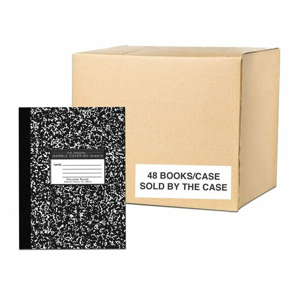Case of Black Marble Comp Notebook, College Ruled, 80 sht, Oversized 10.25