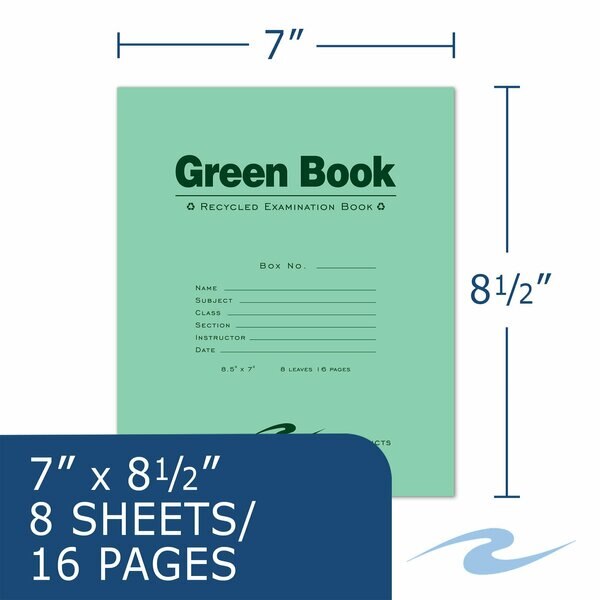Case of Recycled Exam Green Books, 8.5