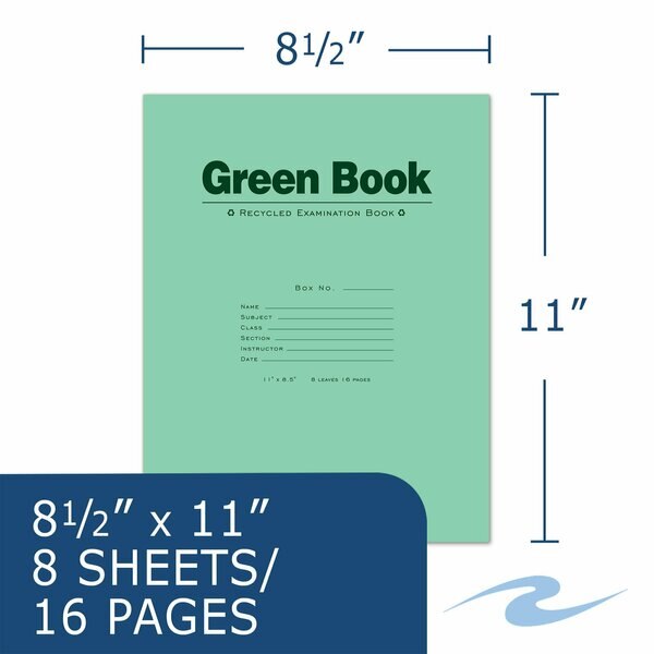 Case of Recycled Exam Green Books, 8.5