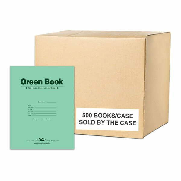 Case of Recycled Exam Green Books, 8.5