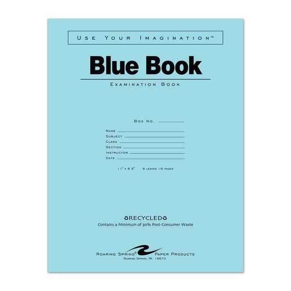 Case of Recycled Exam Blue Books, 8.5