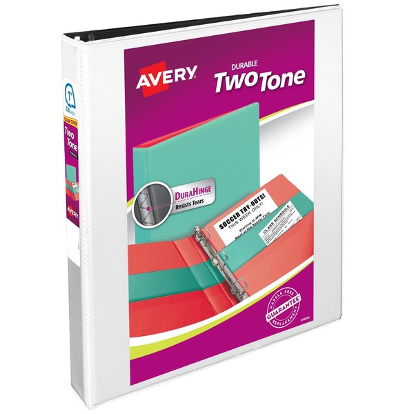 Two-Tone Durable View Binder, Black/Whit
