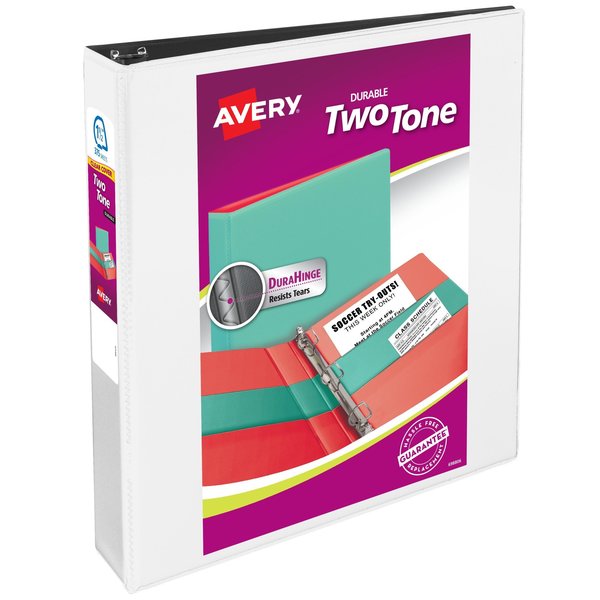 Two-Tone Durable View Binder, Black/Whit
